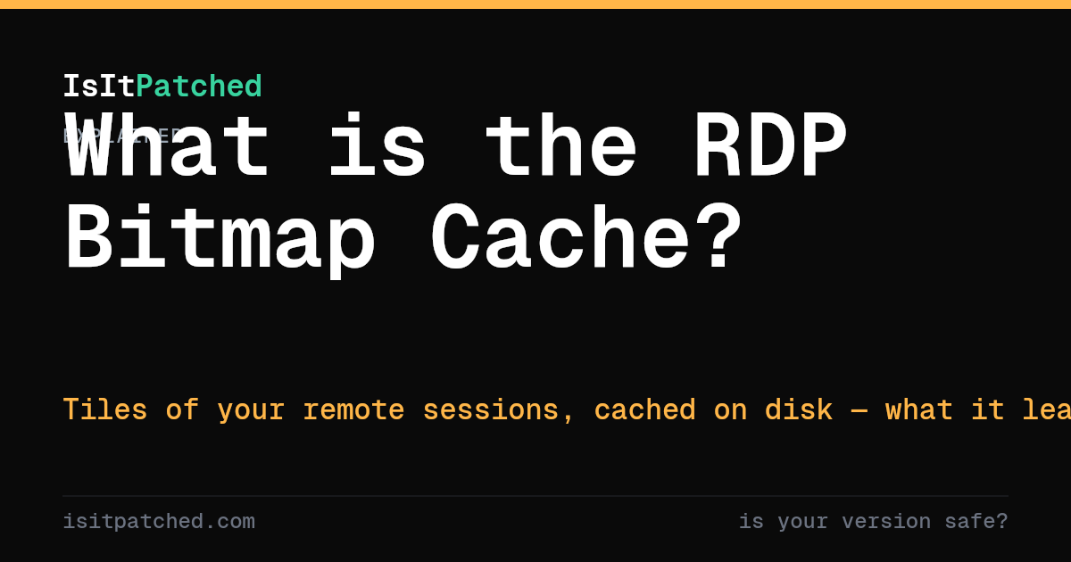 What is the RDP Bitmap Cache? Definition & risks explained | IsItPatched
