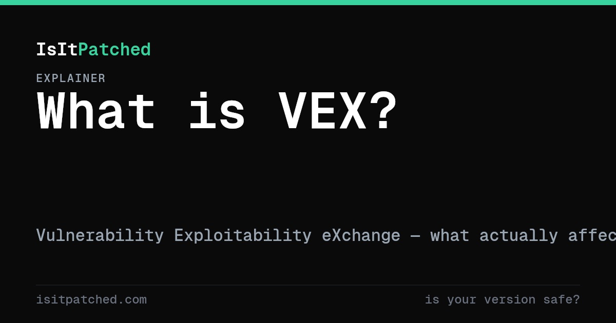 What is VEX? Vulnerability Exploitability eXchange explained | IsItPatched