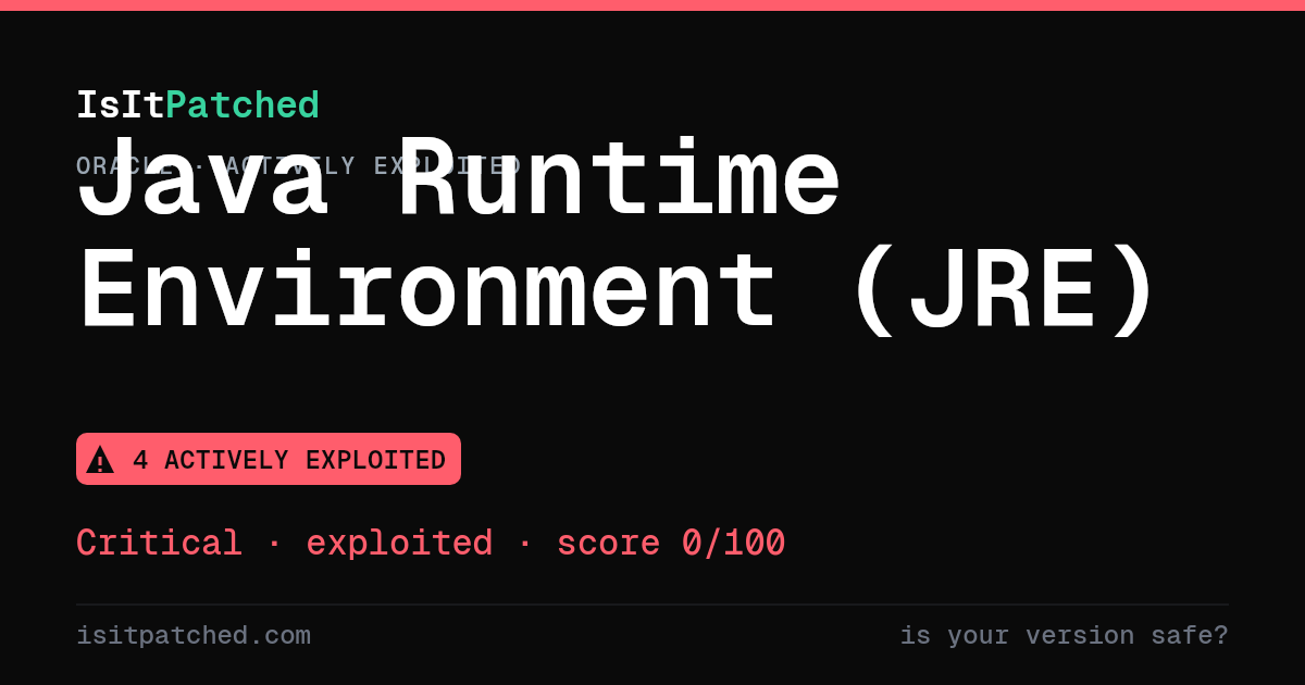 Java Traks Is Java Runtime Environment (JRE) patched? Security status & safe ...